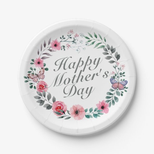 Elegant Happy Moederdag Floral Paper Bord (Voorkant)