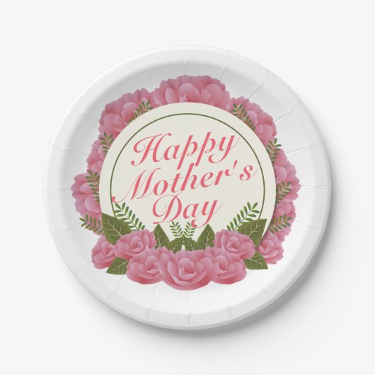 Elegant Happy Moederdag Floral Paper Bord (Voorkant)
