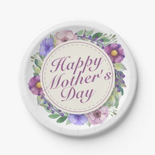 Elegant Happy Moederdag Floral Paper Bord (Voorkant)