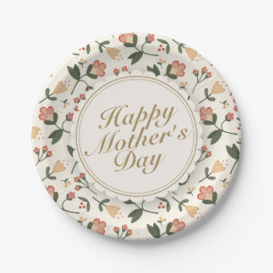 Elegant Happy Moederdag Floral Paper Bord