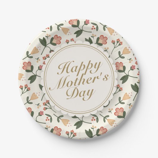 Elegant Happy Moederdag Floral Paper Bord (Voorkant)