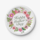 Elegant Happy Moederdag Floral Paper Bord (Voorkant)