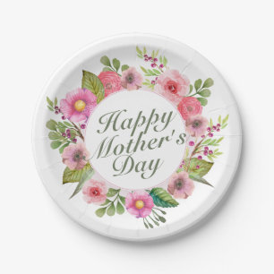 Elegant Happy Moederdag Floral Paper Bord
