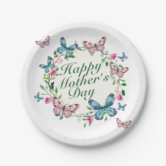 Elegant Happy Moederdag Floral Paper Bord (Voorkant)