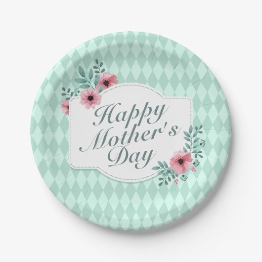 Elegant Happy Moederdag Floral Paper Bord (Voorkant)