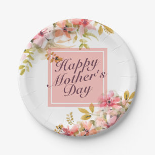Elegant Happy Moederdag Floral Paper Bord