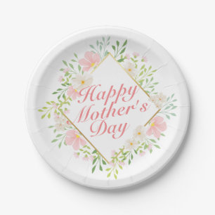 Elegant Happy Moederdag Floral Paper Bord