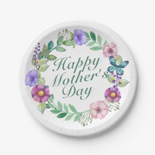 Elegant Happy Moederdag Floral Paper Bord (Voorkant)
