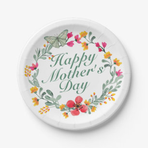 Elegant Happy Moederdag Floral Paper Bord