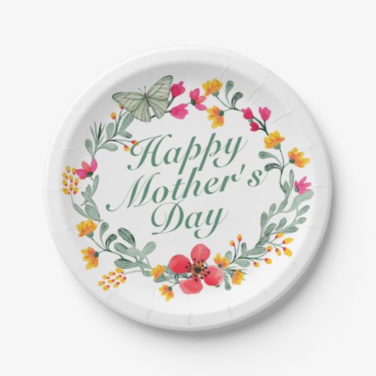 Elegant Happy Moederdag Floral Paper Bord (Voorkant)