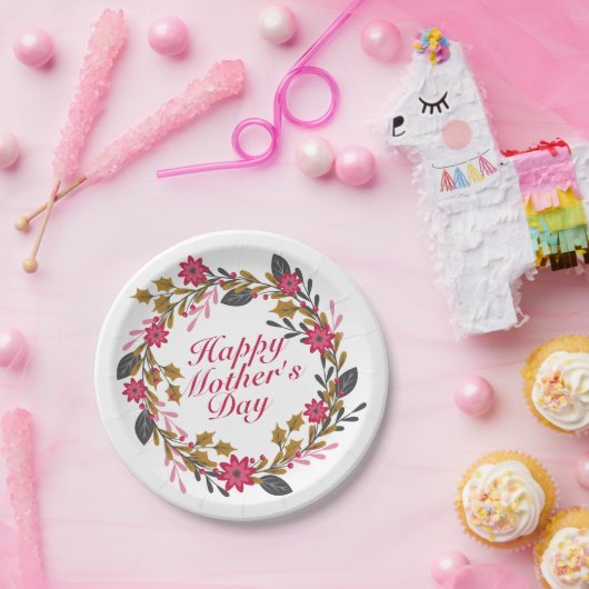 Elegant Happy Moederdag Floral Paper Bord (Feest)