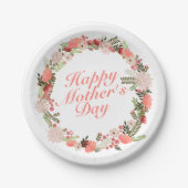 Elegant Happy Moederdag Floral Paper Bord (Voorkant)