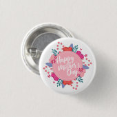 Elegant Happy Moederdag Floral | Pin-Button Ronde Button 3,2 Cm (Voorkant /achterkant)