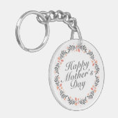 Elegant Happy Moederdag Floral Sleutelhanger (Voorkant Links)