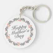 Elegant Happy Moederdag Floral Sleutelhanger (Achterkant)
