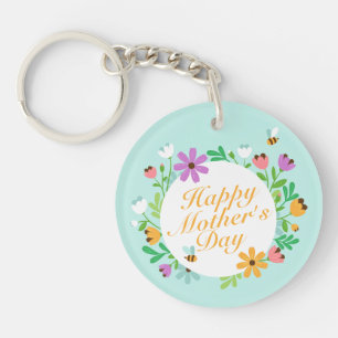 Elegant Happy Moederdag Floral SLEUTELHANGER