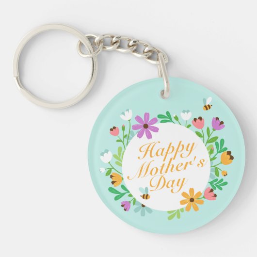 Elegant Happy Moederdag Floral | SLEUTELHANGER (Voorkant)