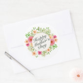 Elegant Happy Moederdag Floral Sticker Seal (Envelop)