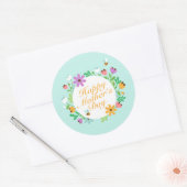 Elegant Happy Moederdag Floral | Stickerzegel Ronde Sticker (Envelop)