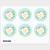 Elegant Happy Moederdag Floral | Stickerzegel Ronde Sticker (Vel)