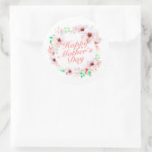 Elegant Happy Moederdag Floral | Stickerzegel Ronde Sticker (Tas)