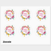 Elegant Happy Moederdag Floral | Stickerzegel Ronde Sticker (Vel)