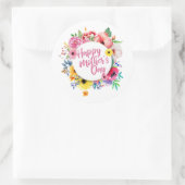 Elegant Happy Moederdag Floral | Stickerzegel Ronde Sticker (Tas)