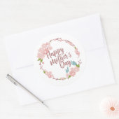 Elegant Happy Moederdag Floral | Stickerzegel Ronde Sticker (Envelop)
