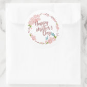 Elegant Happy Moederdag Floral | Stickerzegel Ronde Sticker (Tas)