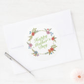 Elegant Happy Moederdag Floral | Stickerzegel Ronde Sticker (Envelop)