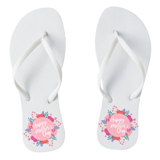 Elegant Happy Moederdag Floral | TEENSLIPPERS (Voetbed)