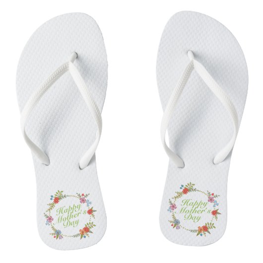 Elegant Happy Moederdag Floral | TEENSLIPPERS (Voetbed)