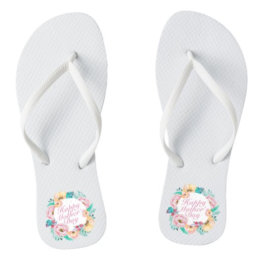Elegant Happy Moederdag Floral | TEENSLIPPERS (Voetbed)