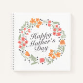 Elegant Happy Moederdag Floral Wreate Notitieboek (Voorkant)