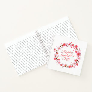 Elegant Happy Moederdag Floral Wreate Notitieboek
