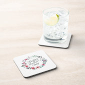 Elegant Happy Moederdag Floral Wreate Onderzetter (Rechterzijde)