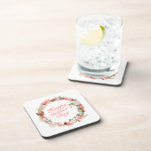 Elegant Happy Moederdag Floral Wreate Onderzetter (Rechterzijde)