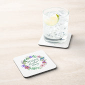 Elegant Happy Moederdag Floral Wreate Onderzetter (Rechterzijde)