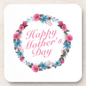Elegant Happy Moederdag Floral Wreate Onderzetter (Voorkant)
