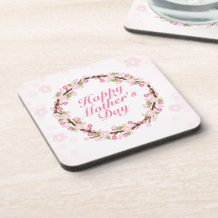 Elegant Happy Moederdag Floral Wreate Onderzetter