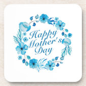 Elegant Happy Moederdag Floral Wreate Onderzetter (Voorkant)