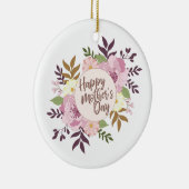 Elegant Happy Moederdag Floral Wreate Ornament (Rechts)