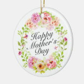 Elegant Happy Moederdag Floral Wreate Ornament (Links)
