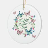 Elegant Happy Moederdag Floral Wreate Ornament (Links)