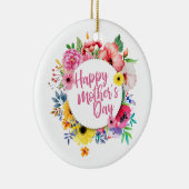 Elegant Happy Moederdag Floral Wreate Ornament (Rechts)