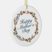 Elegant Happy Moederdag Floral Wreate Ornament (Rechts)