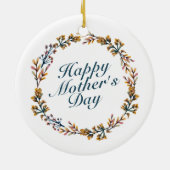 Elegant Happy Moederdag Floral Wreate Ornament (Achterkant)