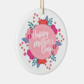 Elegant Happy Moederdag Floral Wreate Ornament (Rechts)