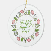 Elegant Happy Moederdag Floral Wreate Ornament (Links)
