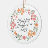 Elegant Happy Moederdag Floral Wreate Ornament (Links)